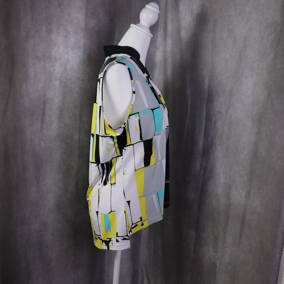 Jamie Sadock Top Womens M Sleeveless Abstract Colorful Tennis Golf Performance - Picture 5 of 12